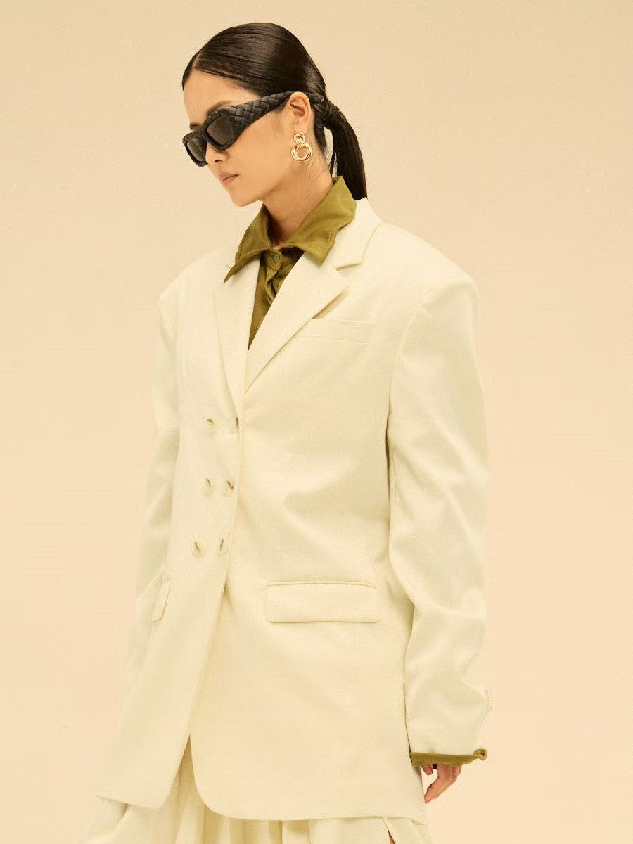 Double-Breasted Short Blazer
