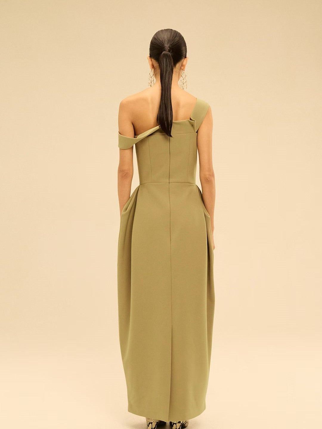 One-Shoulder Strapless Fitted Slit Maxi Dress