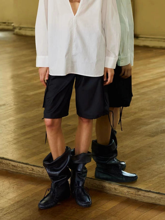 Drawstring Utility Cargo Shorts