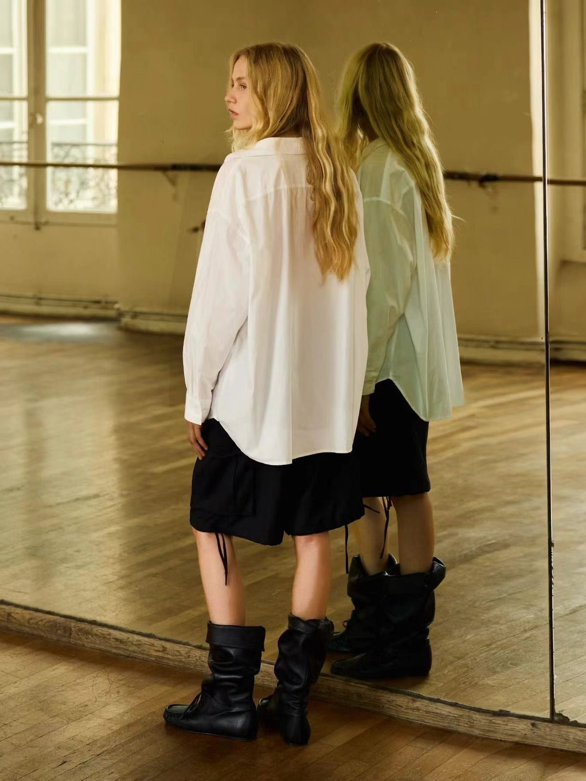 Deep V-Neck Relaxed Shirt